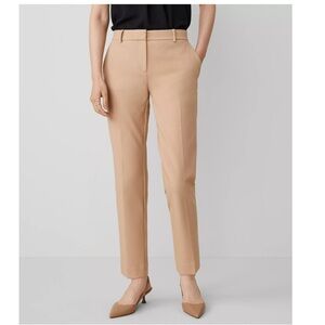 Ann Taylor Eva High Rise Straight Trouser Ankle Pant Minimalist Camel Tan 4P